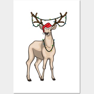 Reindeer Christmas Fairy lights Posters and Art